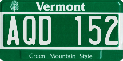 VT license plate AQD152