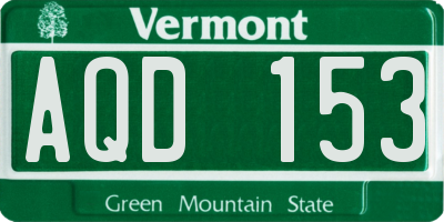 VT license plate AQD153