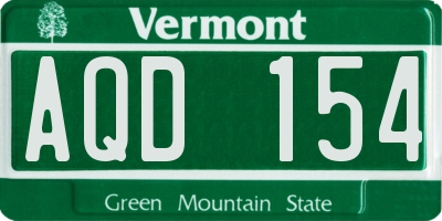 VT license plate AQD154