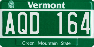 VT license plate AQD164