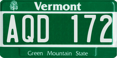 VT license plate AQD172