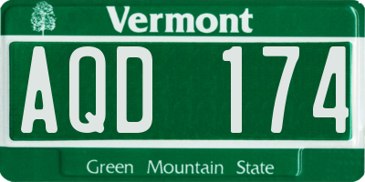 VT license plate AQD174