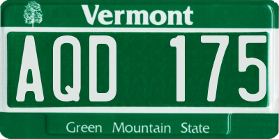 VT license plate AQD175