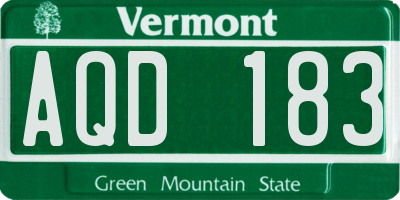 VT license plate AQD183