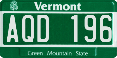 VT license plate AQD196