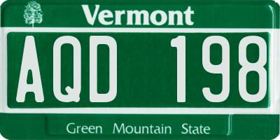 VT license plate AQD198