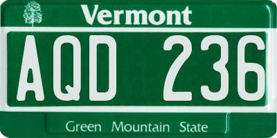 VT license plate AQD236