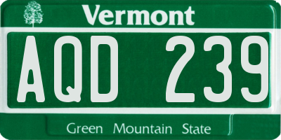 VT license plate AQD239