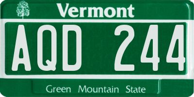 VT license plate AQD244