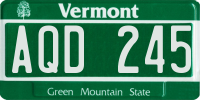 VT license plate AQD245