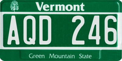 VT license plate AQD246