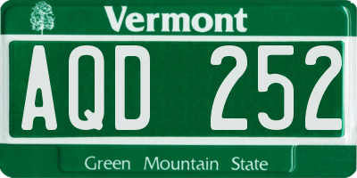 VT license plate AQD252