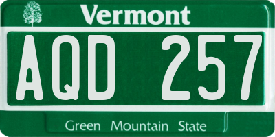 VT license plate AQD257