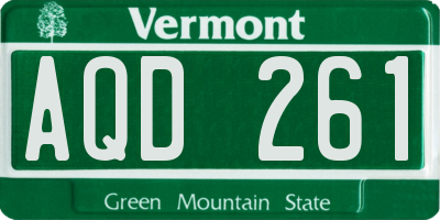 VT license plate AQD261