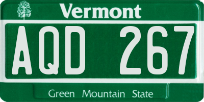 VT license plate AQD267