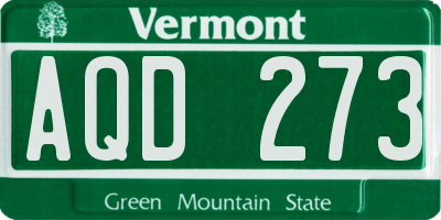 VT license plate AQD273