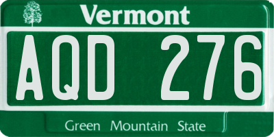 VT license plate AQD276