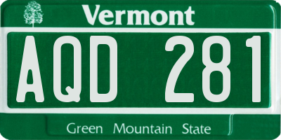 VT license plate AQD281