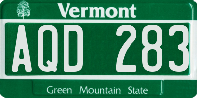 VT license plate AQD283