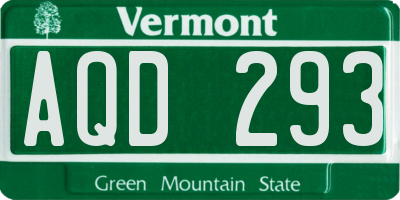 VT license plate AQD293