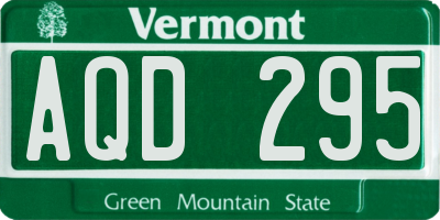 VT license plate AQD295