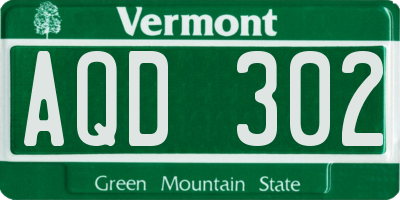 VT license plate AQD302