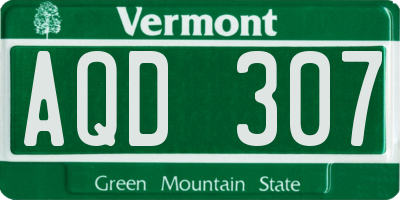 VT license plate AQD307
