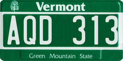 VT license plate AQD313