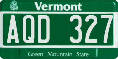 VT license plate AQD327