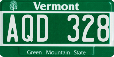 VT license plate AQD328