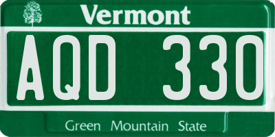 VT license plate AQD330