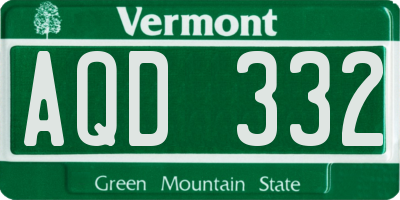 VT license plate AQD332