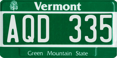 VT license plate AQD335