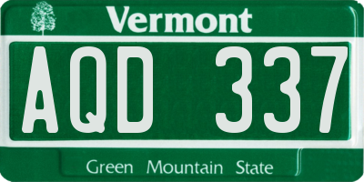 VT license plate AQD337