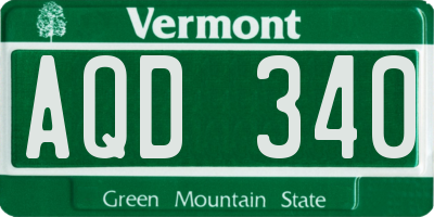 VT license plate AQD340