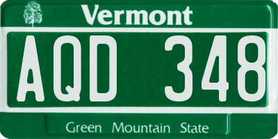 VT license plate AQD348