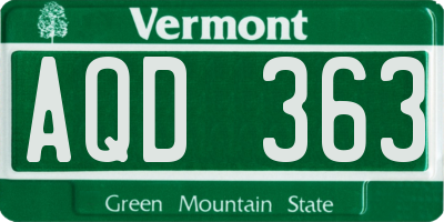 VT license plate AQD363