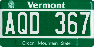 VT license plate AQD367