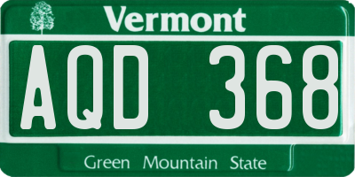 VT license plate AQD368