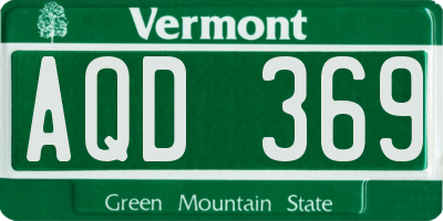 VT license plate AQD369