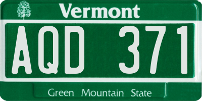 VT license plate AQD371