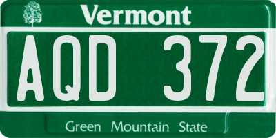 VT license plate AQD372