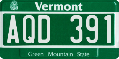 VT license plate AQD391