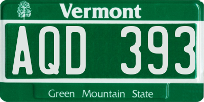 VT license plate AQD393