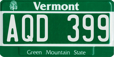 VT license plate AQD399