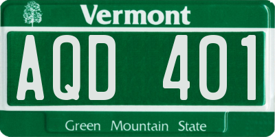 VT license plate AQD401