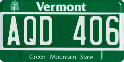 VT license plate AQD406
