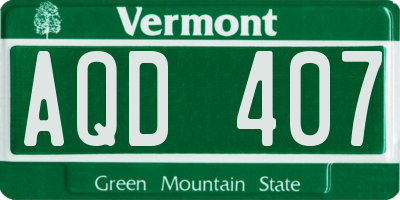 VT license plate AQD407