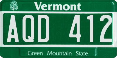 VT license plate AQD412