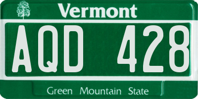VT license plate AQD428